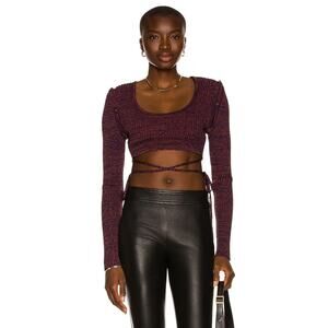 Christopher Esber Crop Top Deconstruct Ribbed Knit Quiet Luxury Summer Spring L